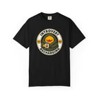 Introvert Duck Tee in Black — front flat lay with graphic print