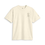 SparkyCA Designs Classic Crewneck Tee in Blonde — front flat lay with chest logo