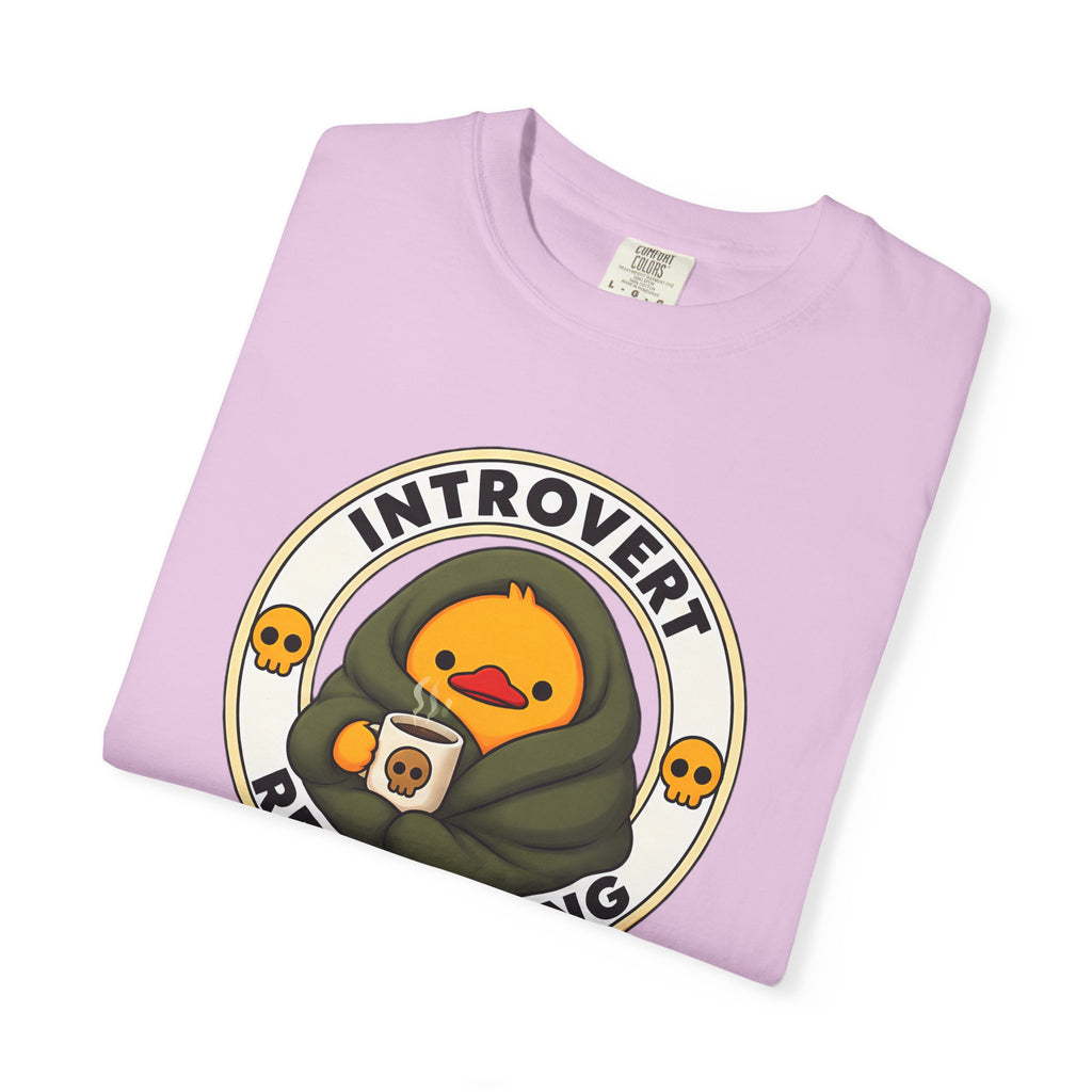 Introvert Duck Tee in Orchid — folded flat lay