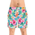 Tropical Hibiscus Swim Shorts — Men's Floral Beach Trunks