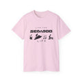 Live the Sea-Doo Life Tee in Light Pink — front view flat lay