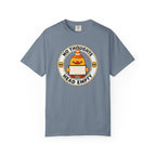 No Thoughts Head Empty Duck Tee in Blue Jean — front flat lay with graphic print