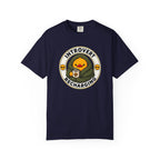 Introvert Duck Tee in True Navy — front flat lay with graphic print