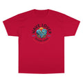 Wave Lover Ocean Soul Tee in Red — front flat lay with graphic print