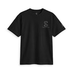 SparkyCA Designs Classic Crewneck Tee in Black — front flat lay with chest logo