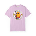 I Came, I Saw, I Hate It Duck Tee in Orchid — front flat lay with graphic print