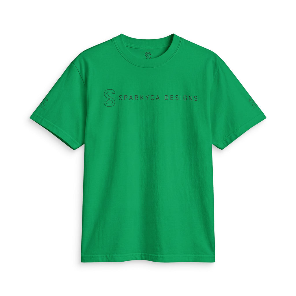 Kelly green SparkyCA t-shirt, flat lay front view