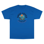 Wave Lover Ocean Soul Tee in Royal Blue — front flat lay with graphic print