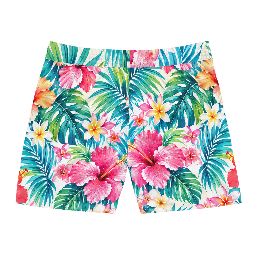 Tropical Hibiscus Swim Shorts — Men's Floral Beach Trunks