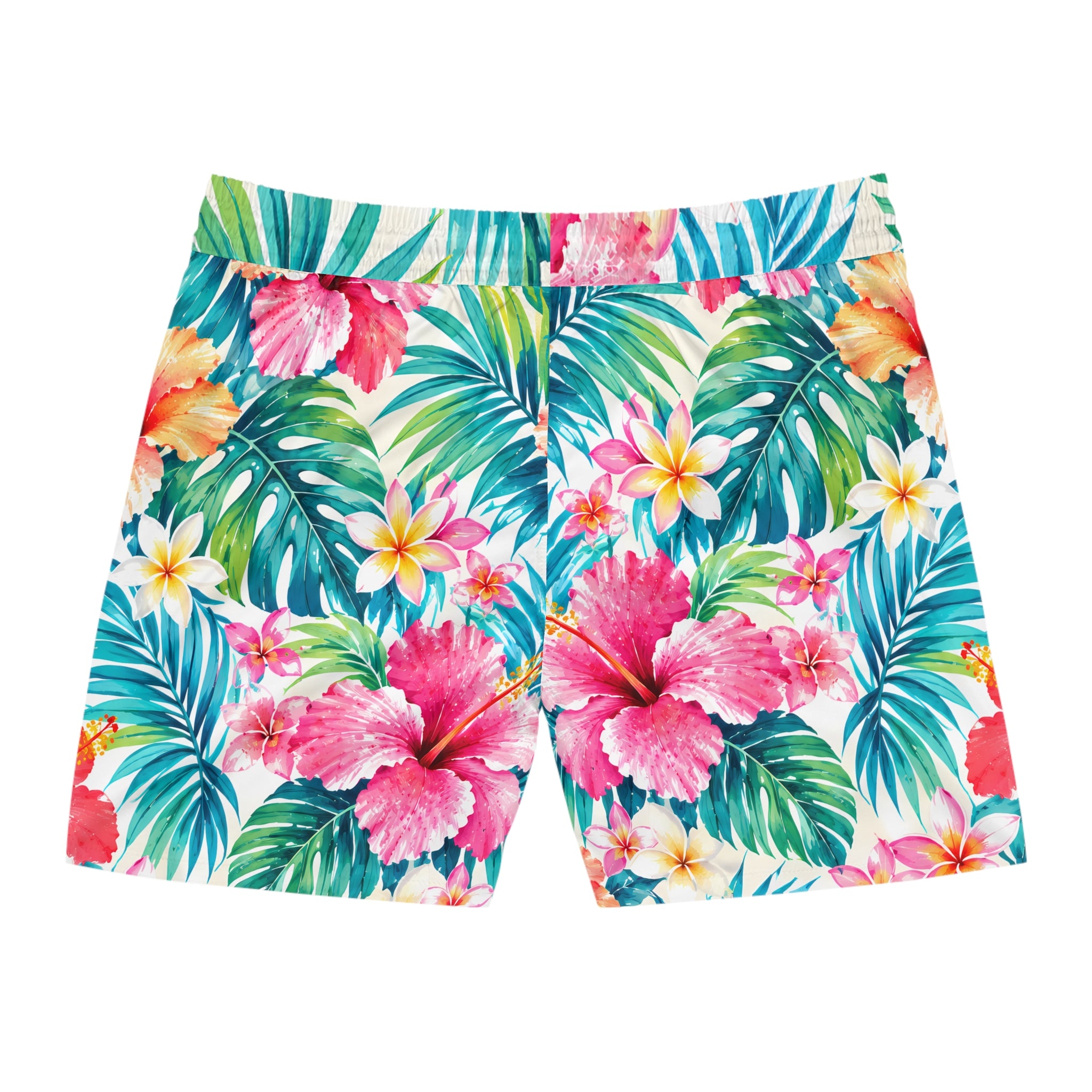 Tropical Hibiscus Swim Shorts — Men's Floral Beach Trunks