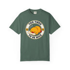 Too Tired Duck Tee in Blue Spruce — front flat lay with graphic print