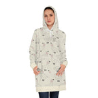 Goose Print Hoodie Dress — Cute Allover Bird Pattern Cozy Pullover