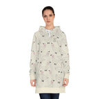 Goose Print Hoodie Dress — Cute Allover Bird Pattern Cozy Pullover