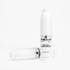 Two ASUVO Peptide Moisturizer bottles, one upright and one lying on its side with the cap off