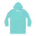 Hoodie Dress — Minimal Monogram Tunic for Women (Aqua)