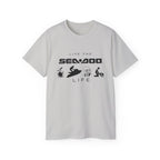 Live the Sea-Doo Life Tee in Ice Grey — front view flat lay