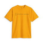 Gold SparkyCA t-shirt, flat lay front view