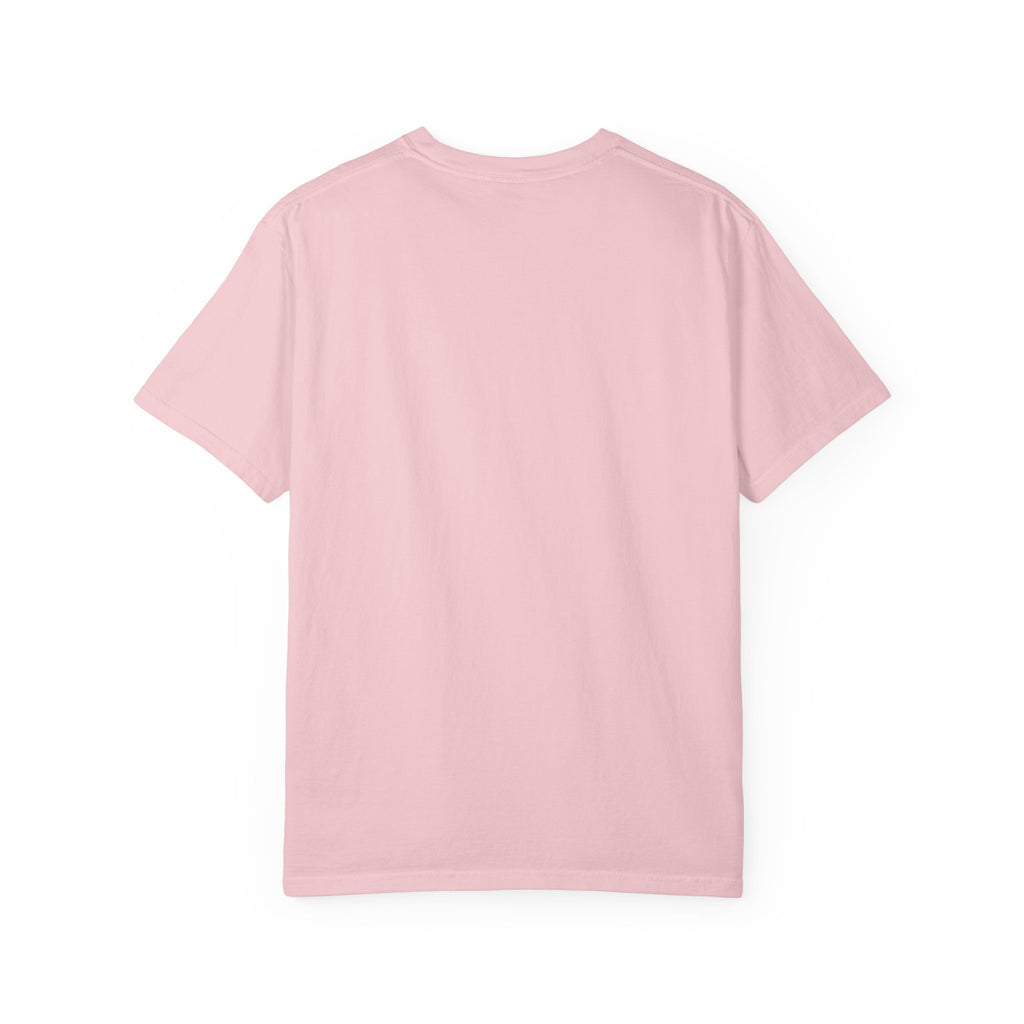 Too Tired Duck Tee in Blossom — front flat lay with graphic print