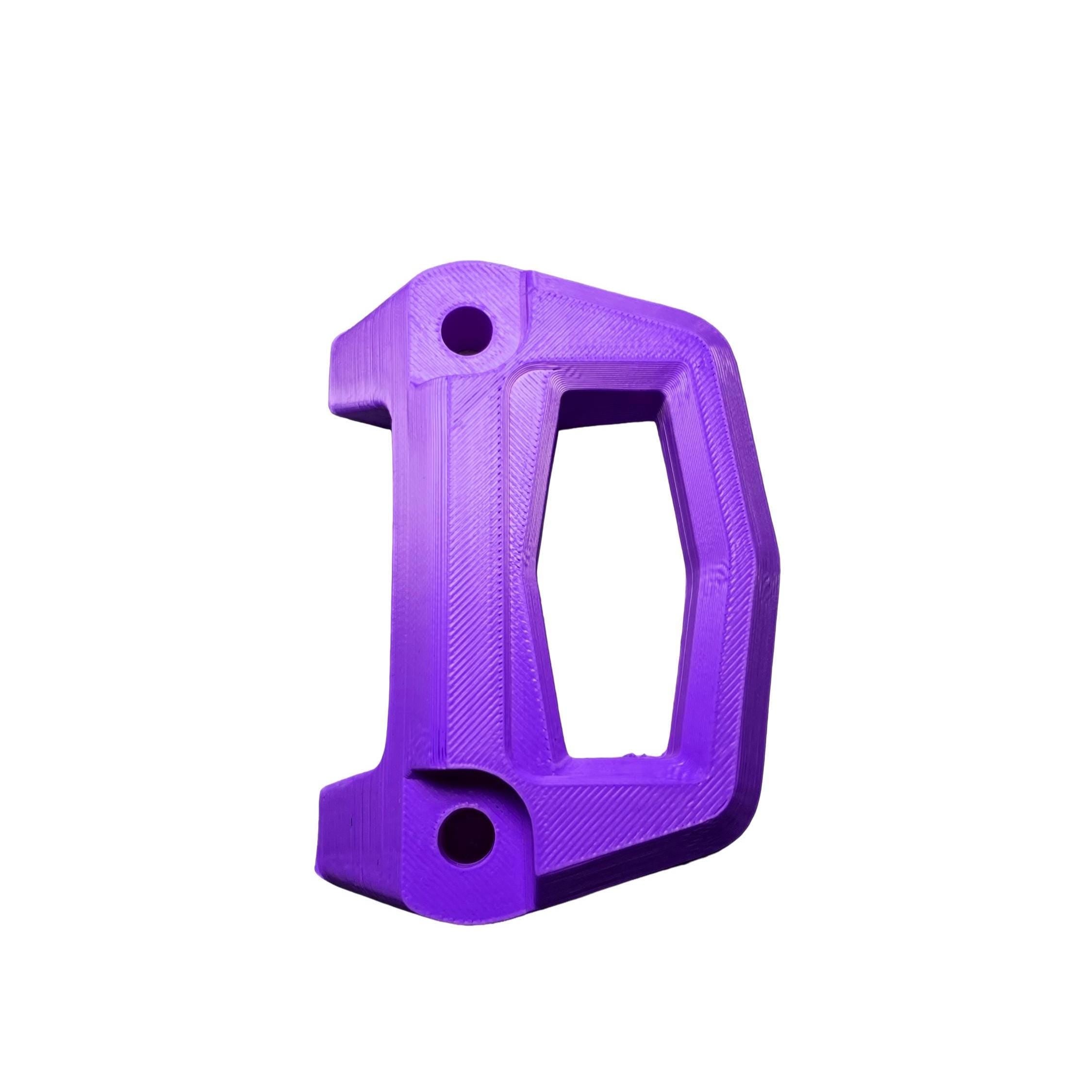 Purple 3D-printed Sea-Doo LinQ bracket, angled studio shot