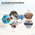 Infographic showing the shorts styled for swimming, sports, running and surfing