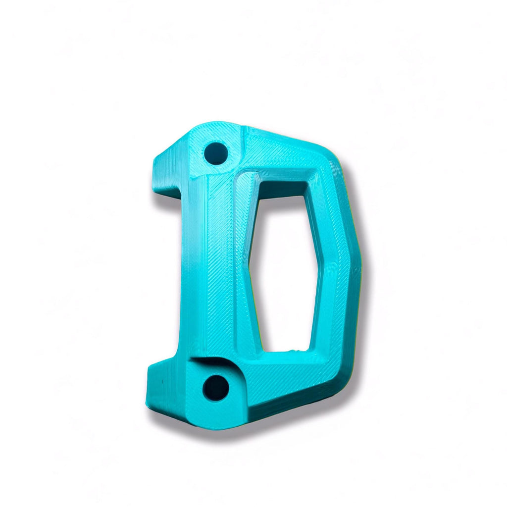 Teal 3D-printed Sea-Doo LinQ bracket, angled studio shot