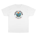 Wave Lover Ocean Soul Tee in White — front flat lay with graphic print