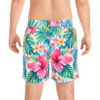 Tropical Hibiscus Swim Shorts — Men's Floral Beach Trunks