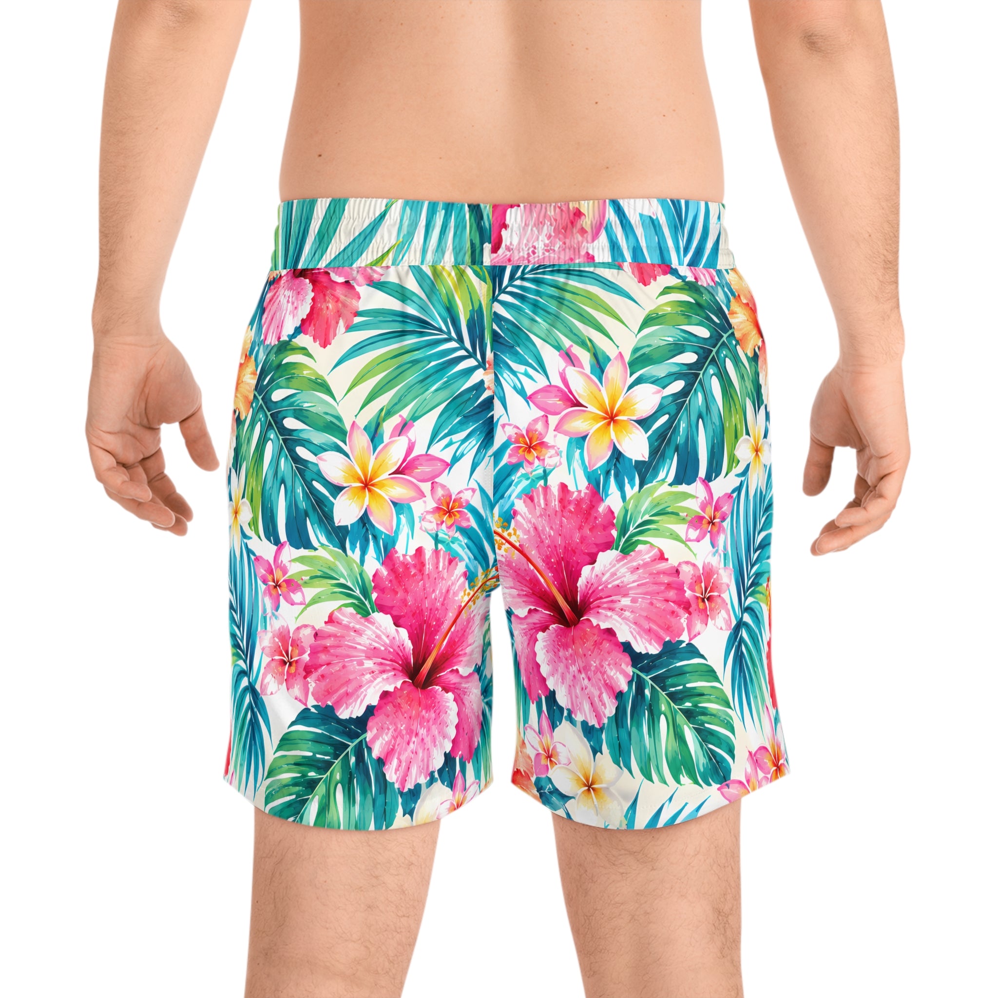 Tropical Hibiscus Swim Shorts — Men's Floral Beach Trunks