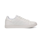 White leather sneaker, opposite side profile showing perforated toe detail