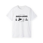 Live the Sea-Doo Life Tee in White — front view flat lay