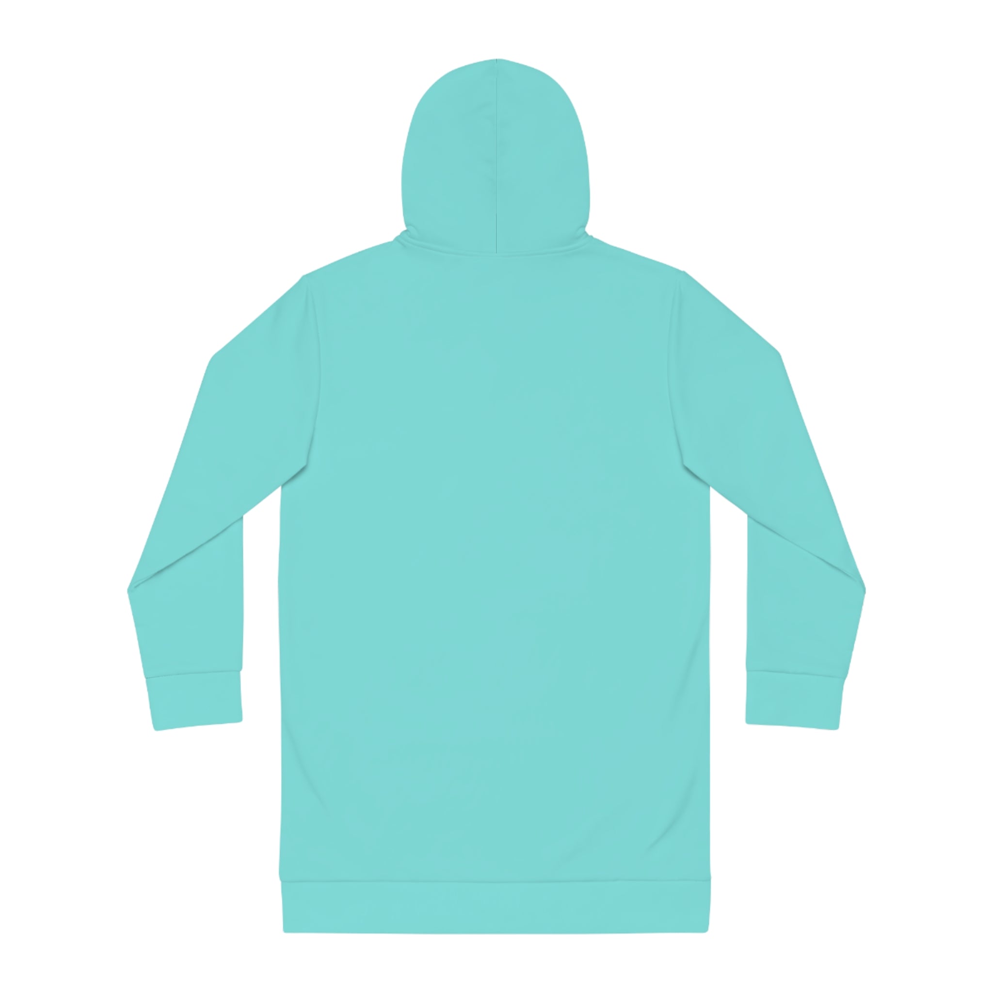 Hoodie Dress — Minimal Monogram Tunic for Women (Aqua)