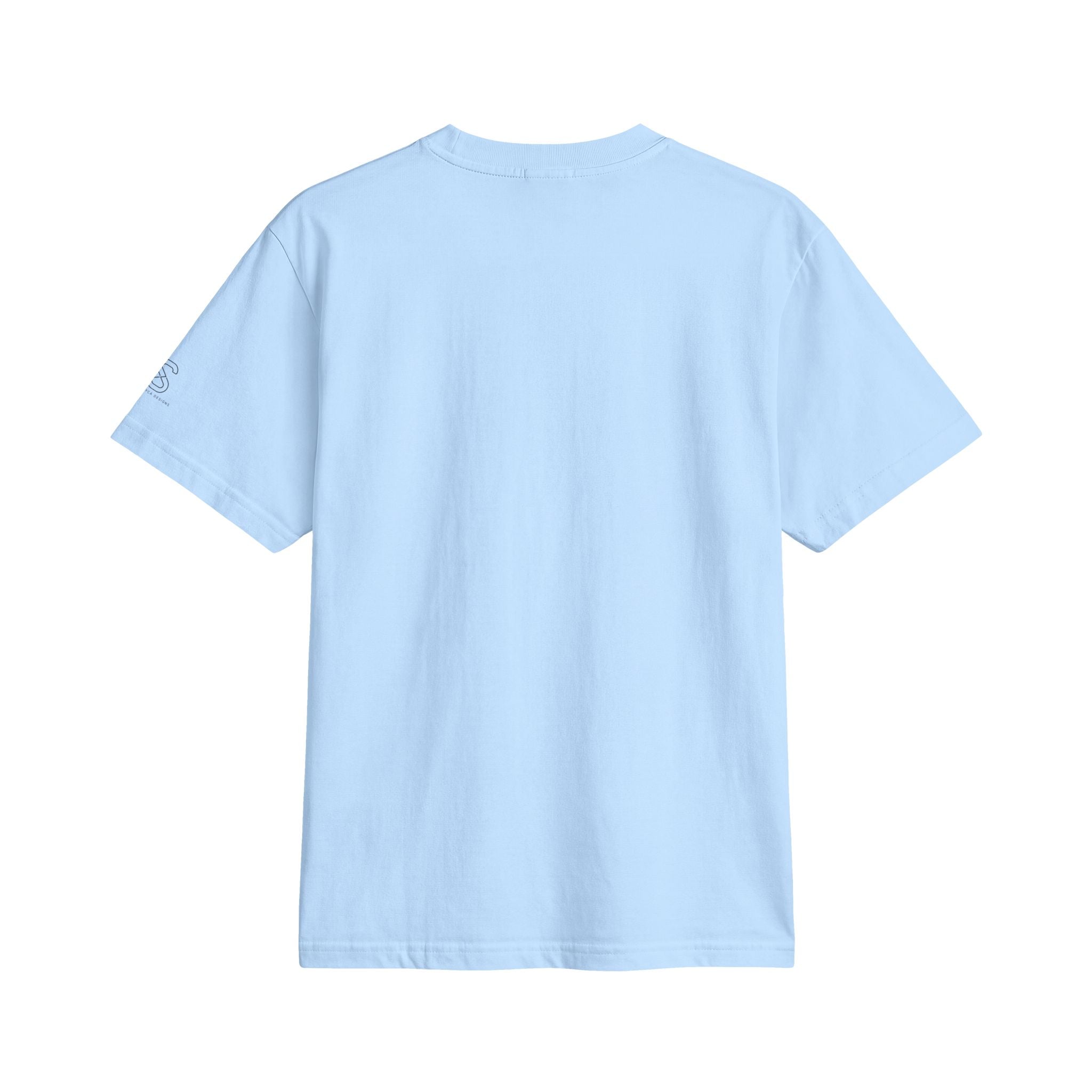SparkyCA Designs Classic Crewneck Tee in Sky Blue — blank back view