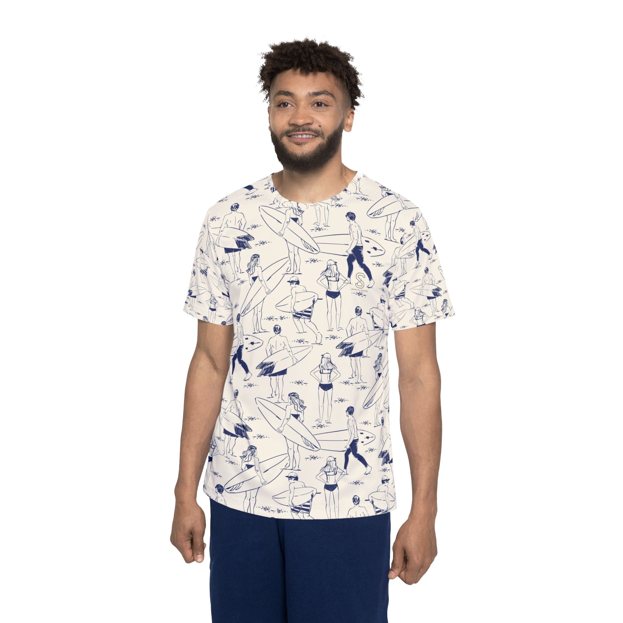 Surf Scene Men's Jersey — Graphic Beach Surfer Tee