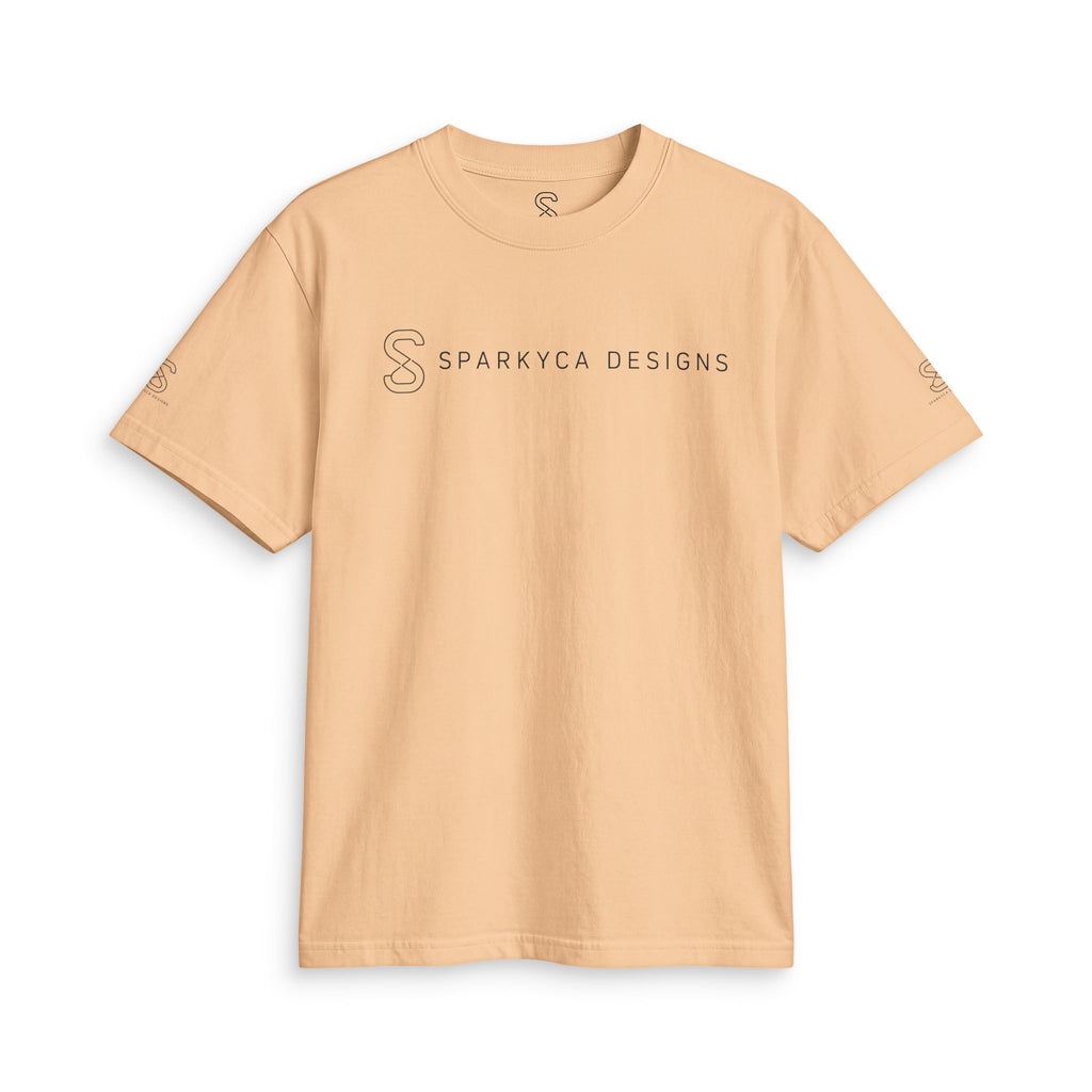 Khaki SparkyCA t-shirt, flat lay front view