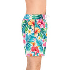 Tropical Hibiscus Swim Shorts — Men's Floral Beach Trunks
