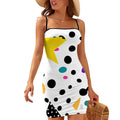 Spaghetti Strap Bodycon Mini Dress — Modern Graphic Print