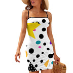 Spaghetti Strap Bodycon Mini Dress — Modern Graphic Print