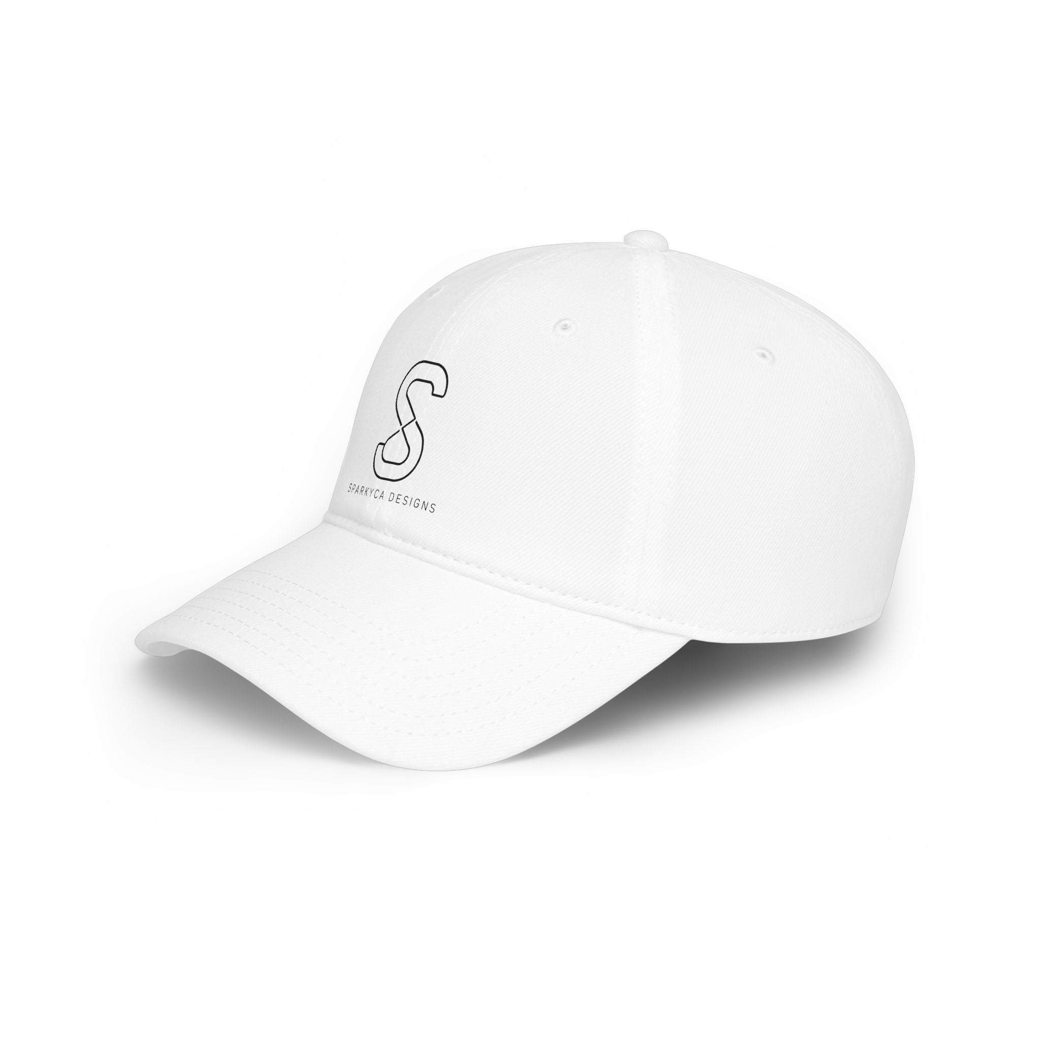 Low-Profile Baseball Cap in White — side angle view
