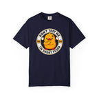 Dont Test Me Duck Tee in True Navy — front flat lay with graphic print