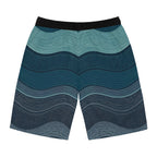 SparkyCA wave-print board shorts, flat lay front view