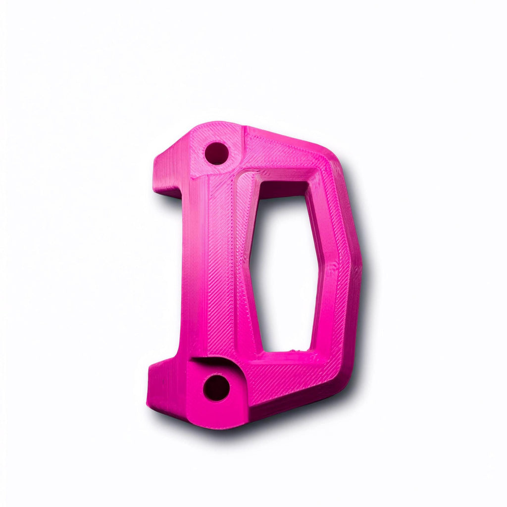 Pink 3D-printed Sea-Doo LinQ bracket, angled studio shot
