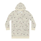 Goose Print Hoodie Dress — Cute Allover Bird Pattern Cozy Pullover