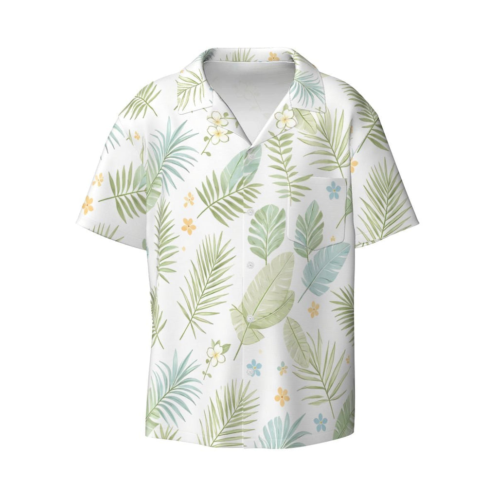 Men's Cuban Collar Short Sleeve Shirt