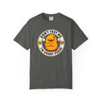 Dont Test Me Duck Tee in Pepper — front flat lay with graphic print