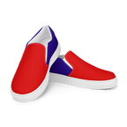 Men's Colorblock Slip-On Canvas Shoes — Red & Navy