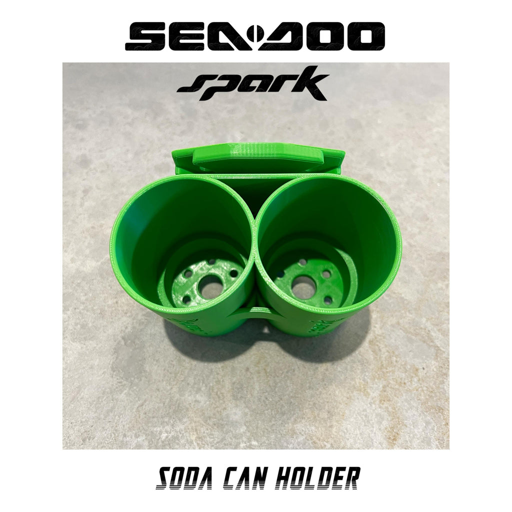 Green cup holder, front view showing both cups and drain holes