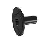 3D render of the pole mount from the side, showing the base plate and pole insert